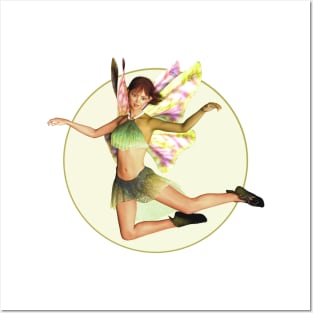 Flying fairy faerie elf butterfly wings Posters and Art